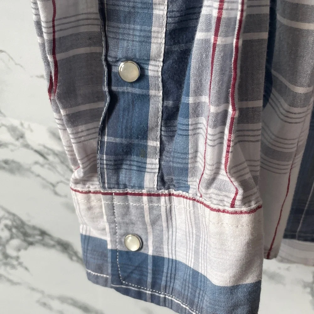 Levi's M Blue/White Mens Stripe Button Down Shirt